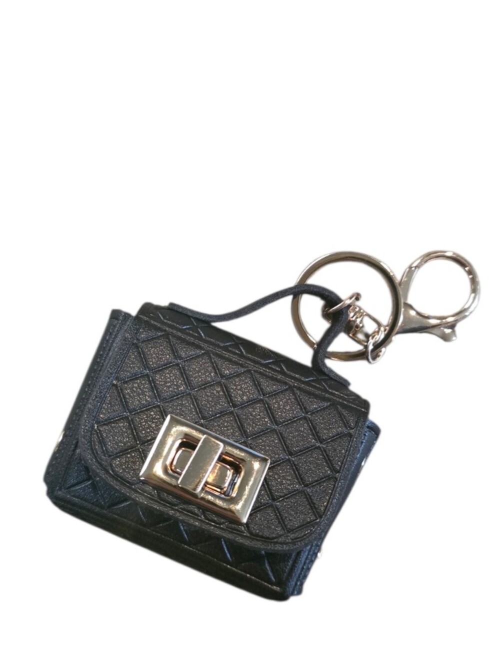 Purse Charm Mini Tote Bag with Gold Hardware Keychain